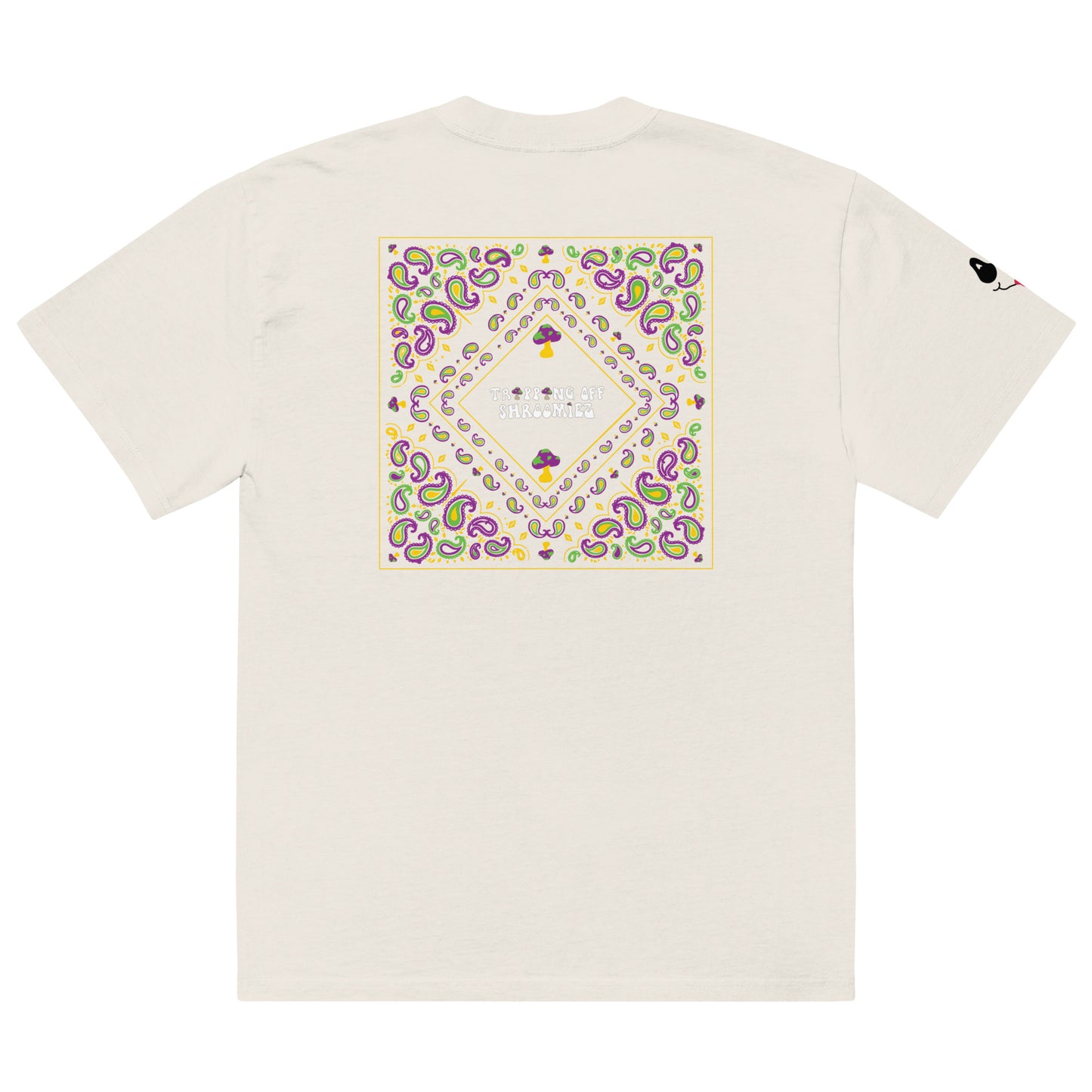 Shroomiez Logo x TongueFace x TrippingOffShroomiez Bandana Oversized faded t-shirt