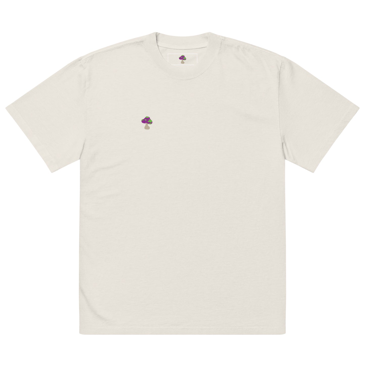 White Shroomiez+ TrippingOffShroomiez (no smile) Oversized faded t-shirt