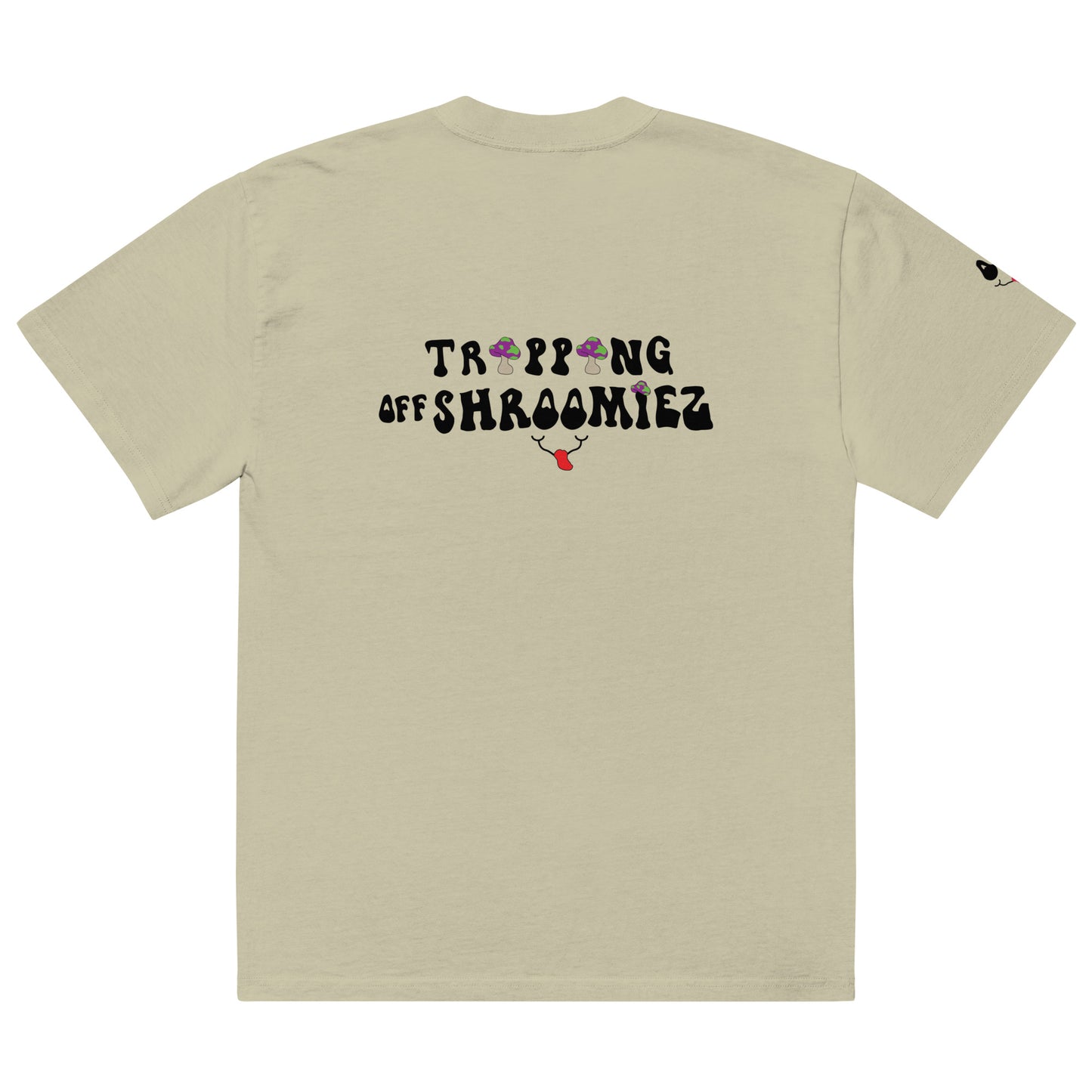 Shroomiez Logo x Smiley Face x TrippingOffShroomiez w/ tongue Oversized faded t-shirt