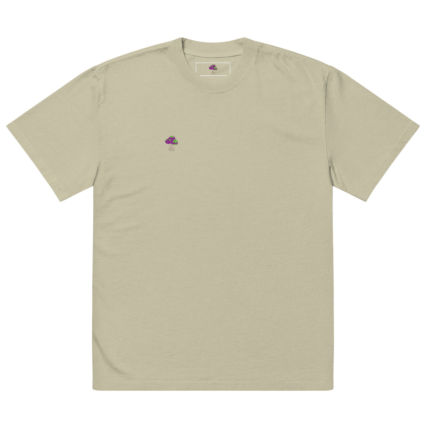 White Shroomiez+ TrippingOffShroomiez (no smile) Oversized faded t-shirt