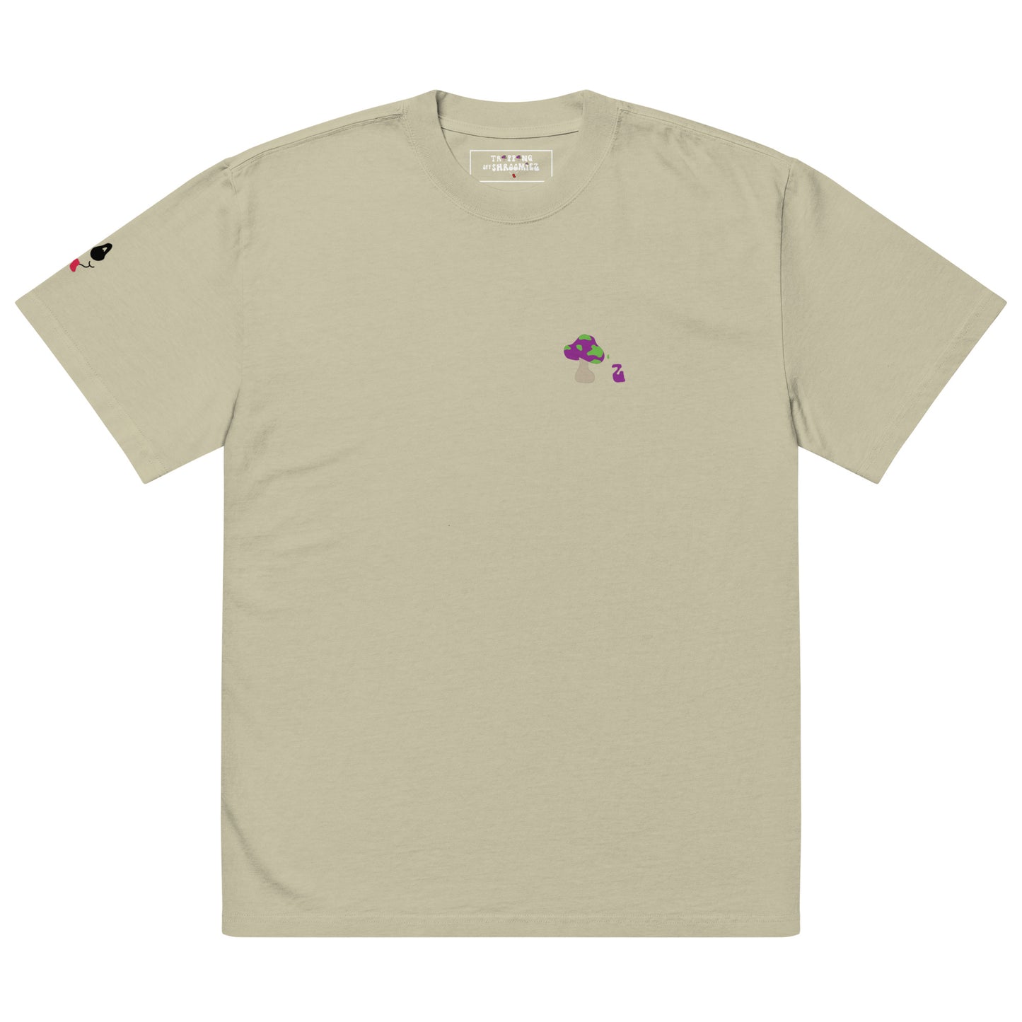 Shroomiez Logo x Smiley Face x TrippingOffShroomiez w/ tongue Oversized faded t-shirt