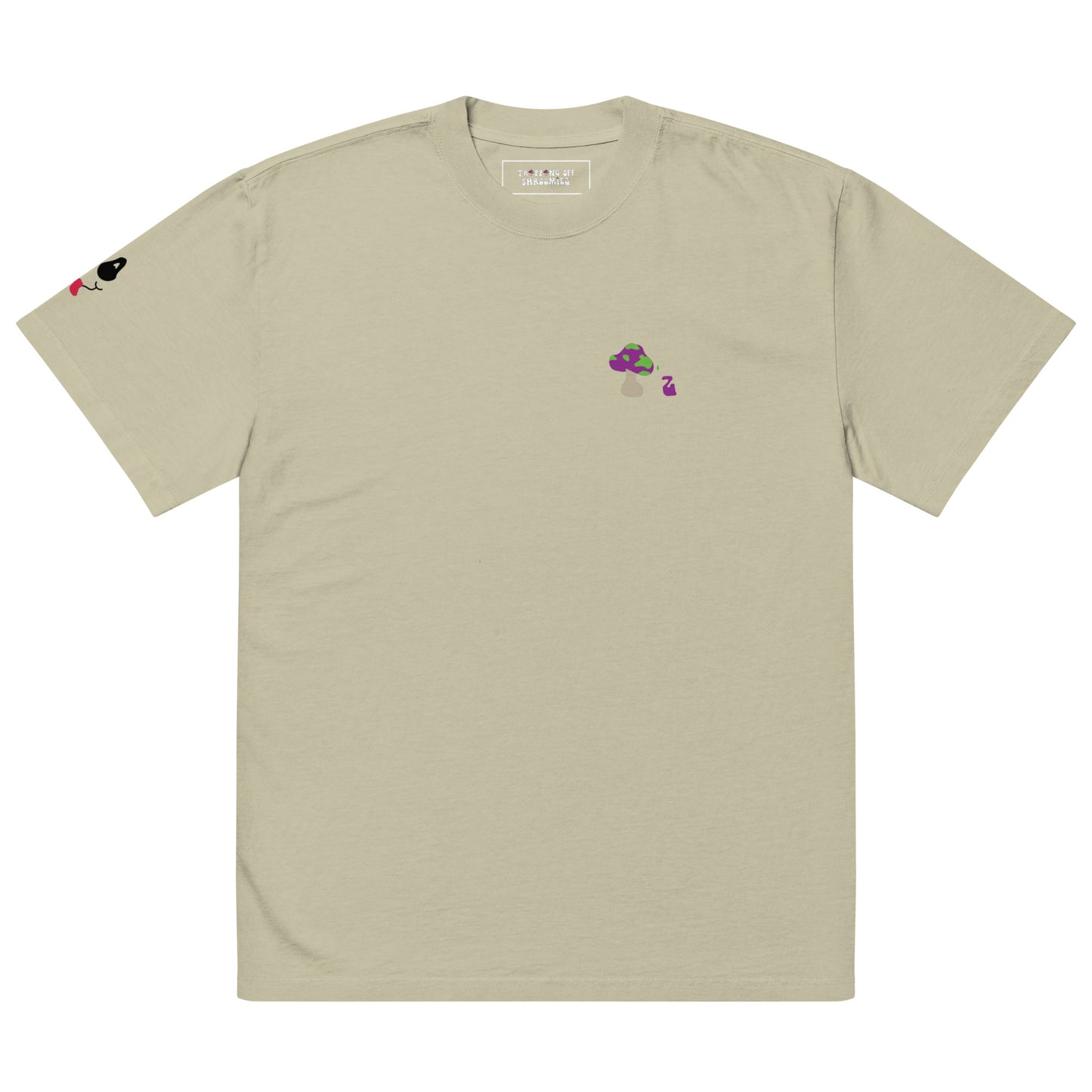 Shroomiez Logo x TongueFace x TrippingOffShroomiez Bandana Oversized faded t-shirt