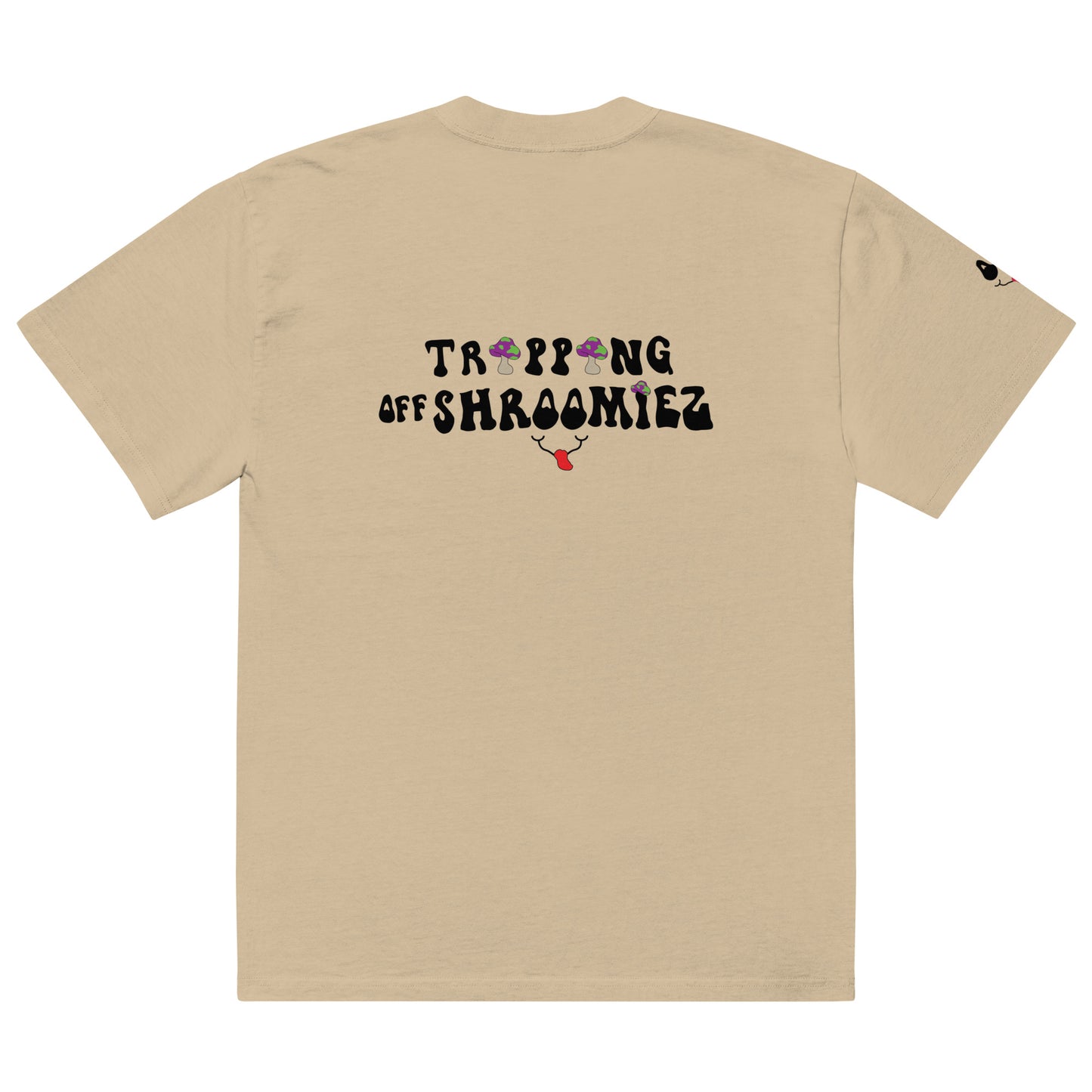Shroomiez Logo x Smiley Face x TrippingOffShroomiez w/ tongue Oversized faded t-shirt