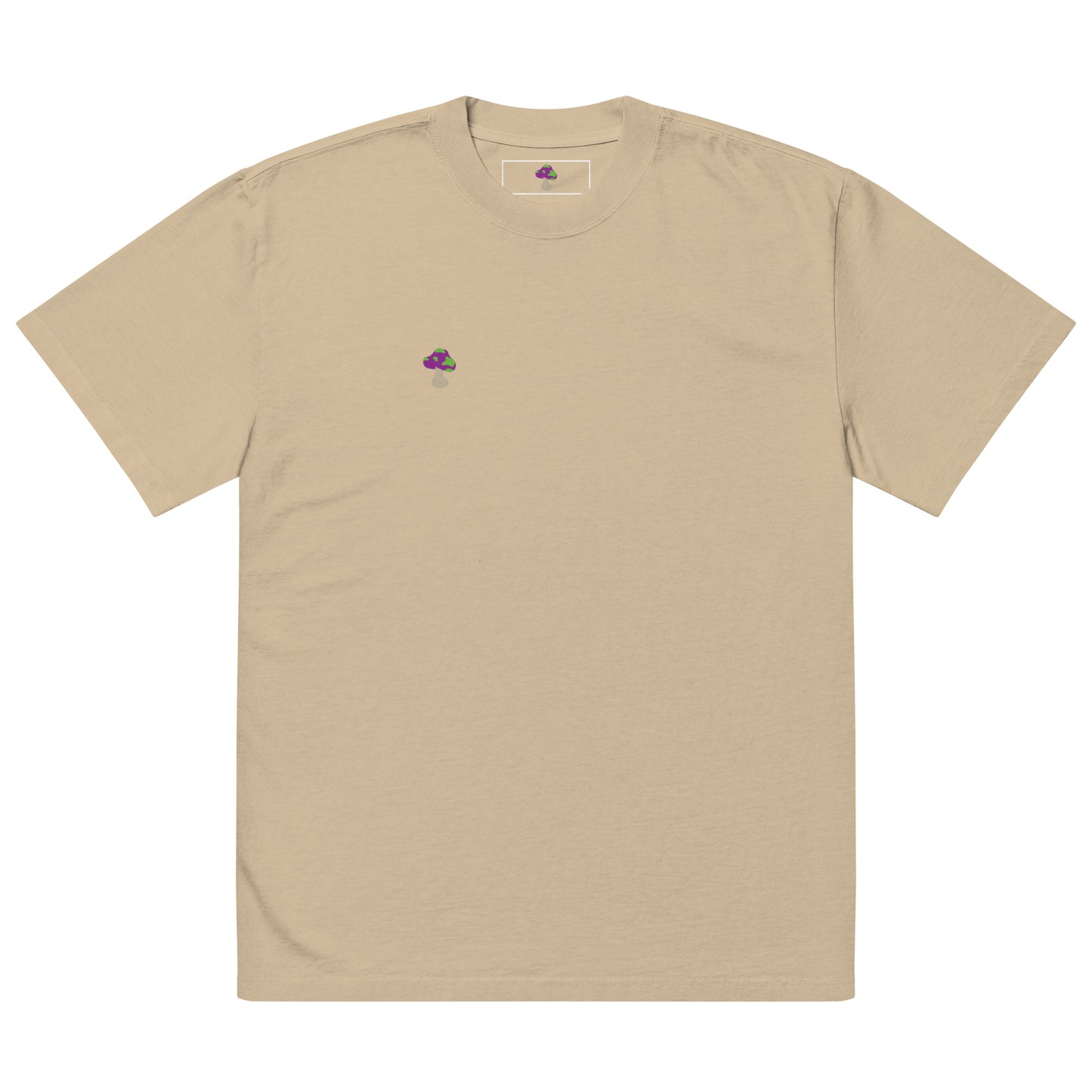 White Shroomiez+ TrippingOffShroomiez (no smile) Oversized faded t-shirt