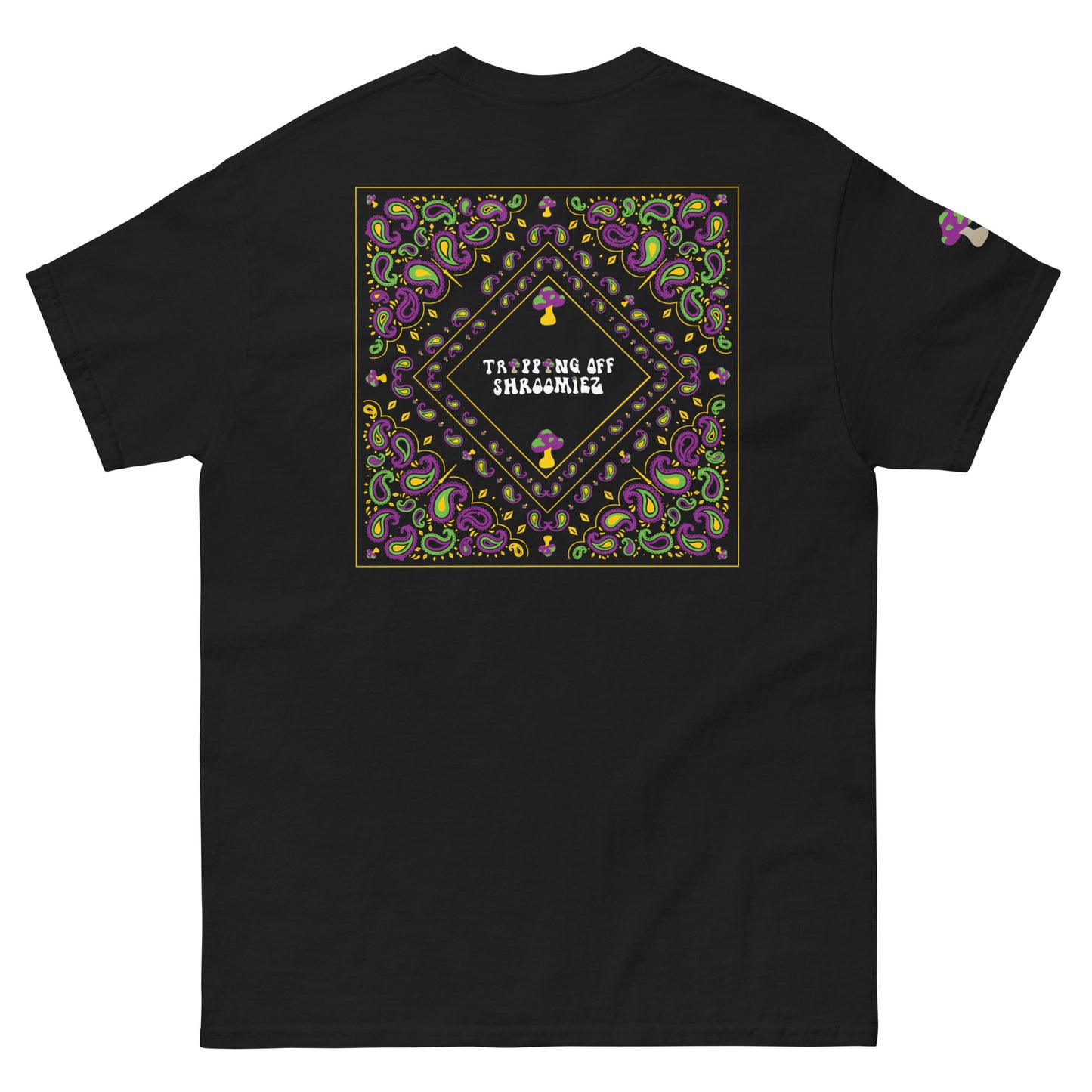 Smily face x Shroomiez logo x TrippingOffShroomiez Bandana ArtUnisex classic tee