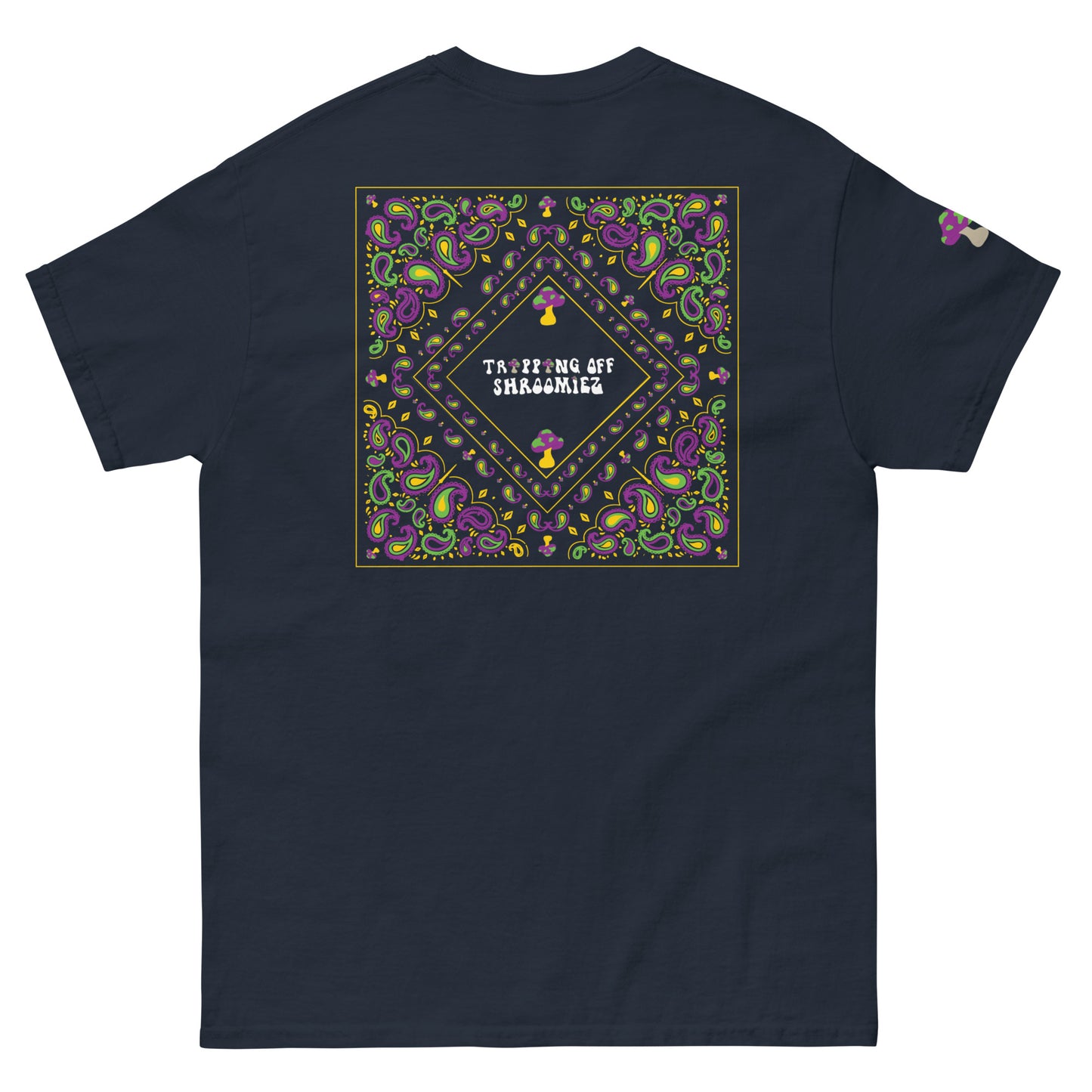 Smily face x Shroomiez logo x TrippingOffShroomiez Bandana ArtUnisex classic tee