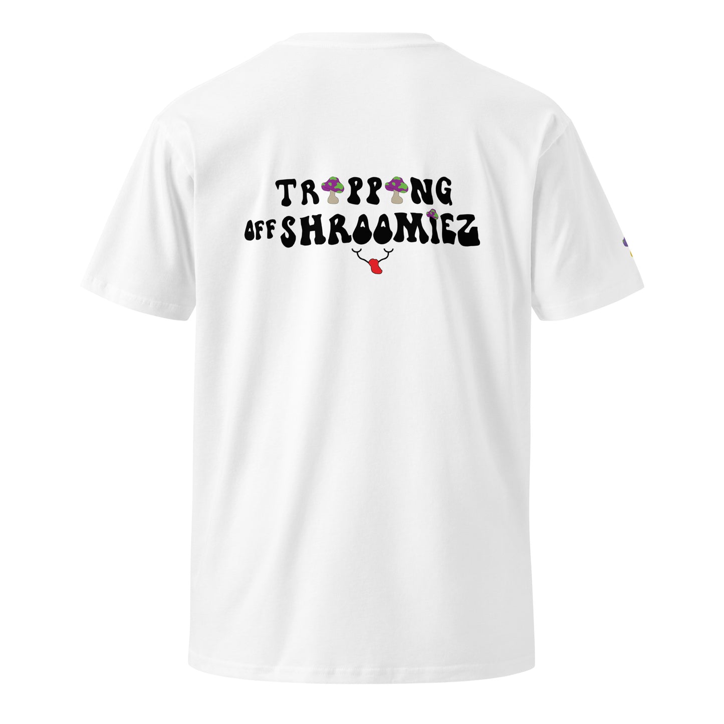 Embroidered TrippingOffShroomiez+Smilyface+Shroomiez Unisex premium t-shirt