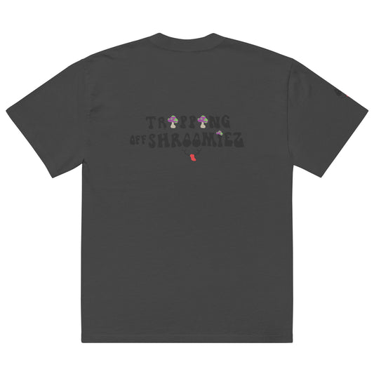 Shroomiez Logo x Smiley Face x TrippingOffShroomiez w/ tongue Oversized faded t-shirt