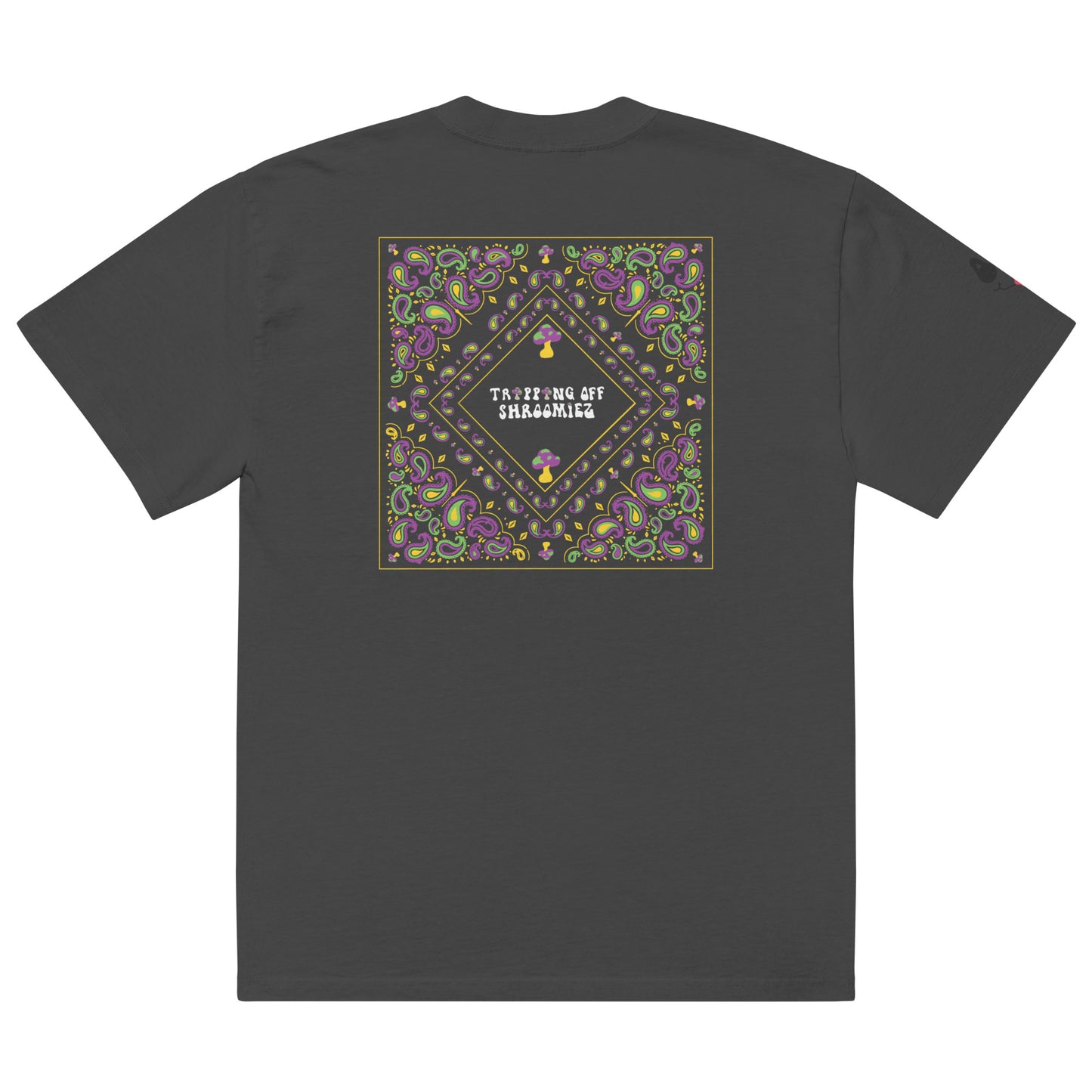 Shroomiez Logo x TongueFace x TrippingOffShroomiez Bandana Oversized faded t-shirt