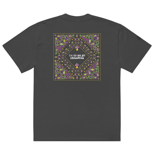 Shroomiez Logo x TongueFace x TrippingOffShroomiez Bandana Oversized faded t-shirt