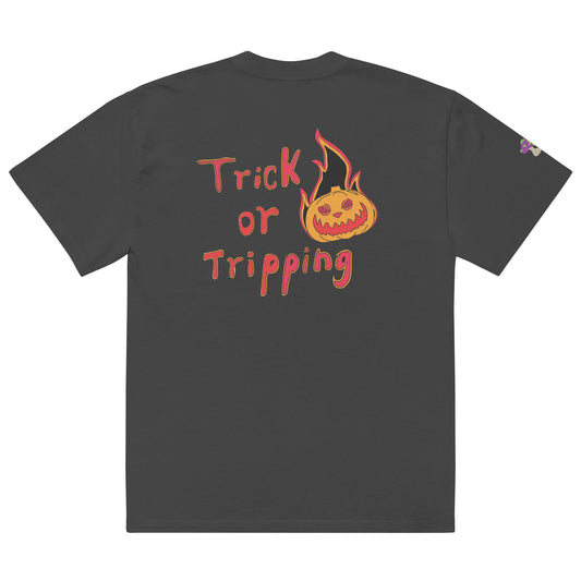 ExclusiveHalloween Smily Face TrippingSmiley Oversized faded t-shirt