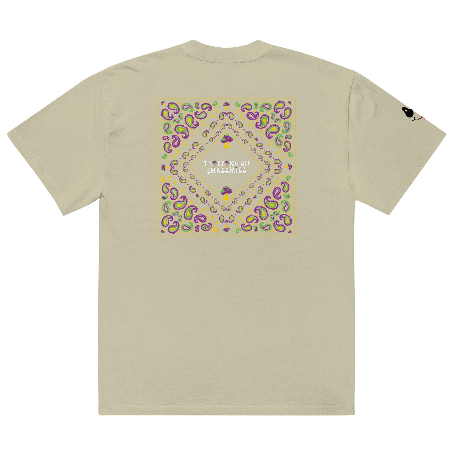 Shroomiez Logo x TongueFace x TrippingOffShroomiez Bandana Oversized faded t-shirt