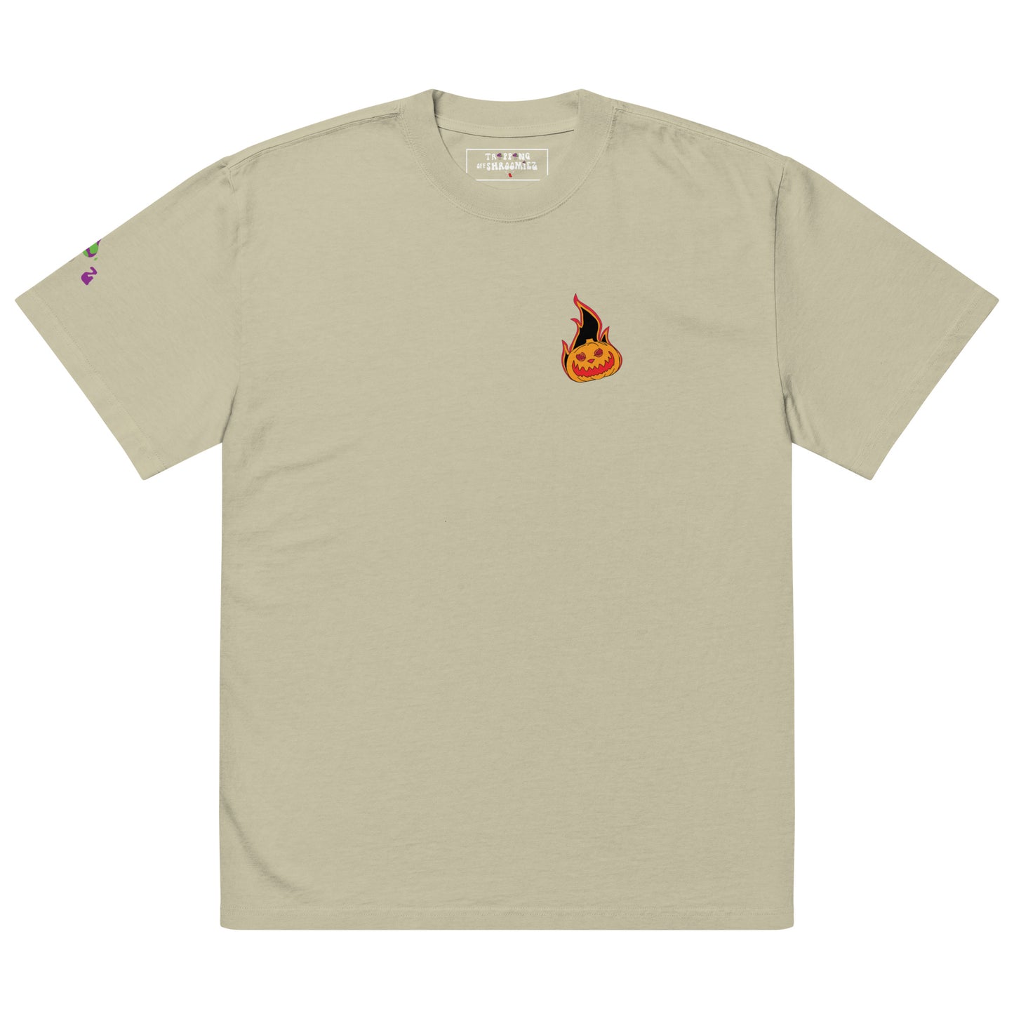 TrippingEvilPumpkinxShroomiezLogo Oversized faded t-shirt